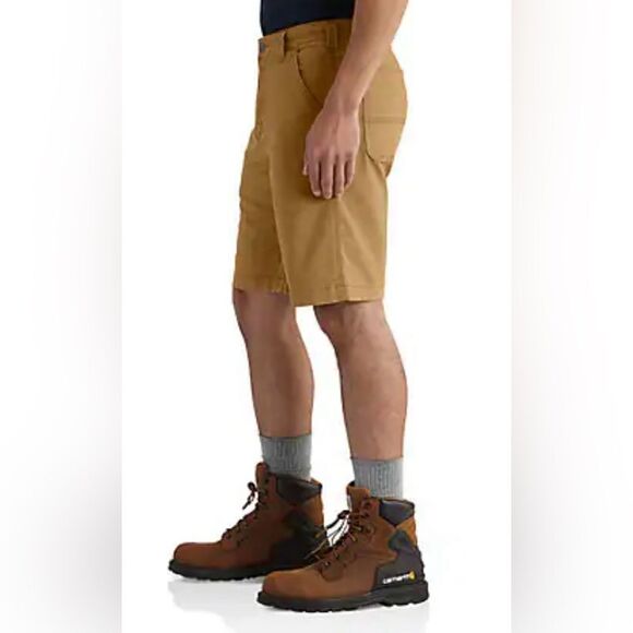 NWT Carhartt Men’s Rugged Flex Relax Fit Canvas Work 10” Short - Tan - Size 38 - Picture 5 of 10